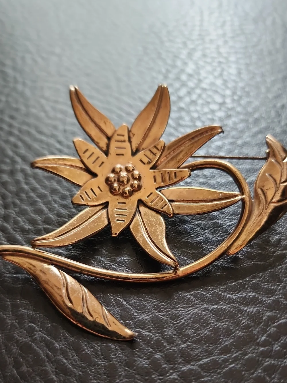 VTG Coro Gold Over Sterling Floral Starburst Brooch - Elegant Women’s Jewelry